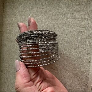 Stella & Dot Spiral Bangle Silver